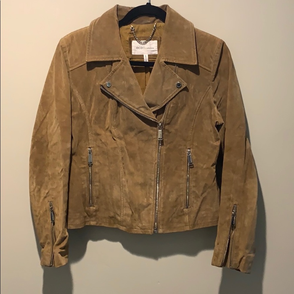 BCBG Camel Suede Jacket, Medium